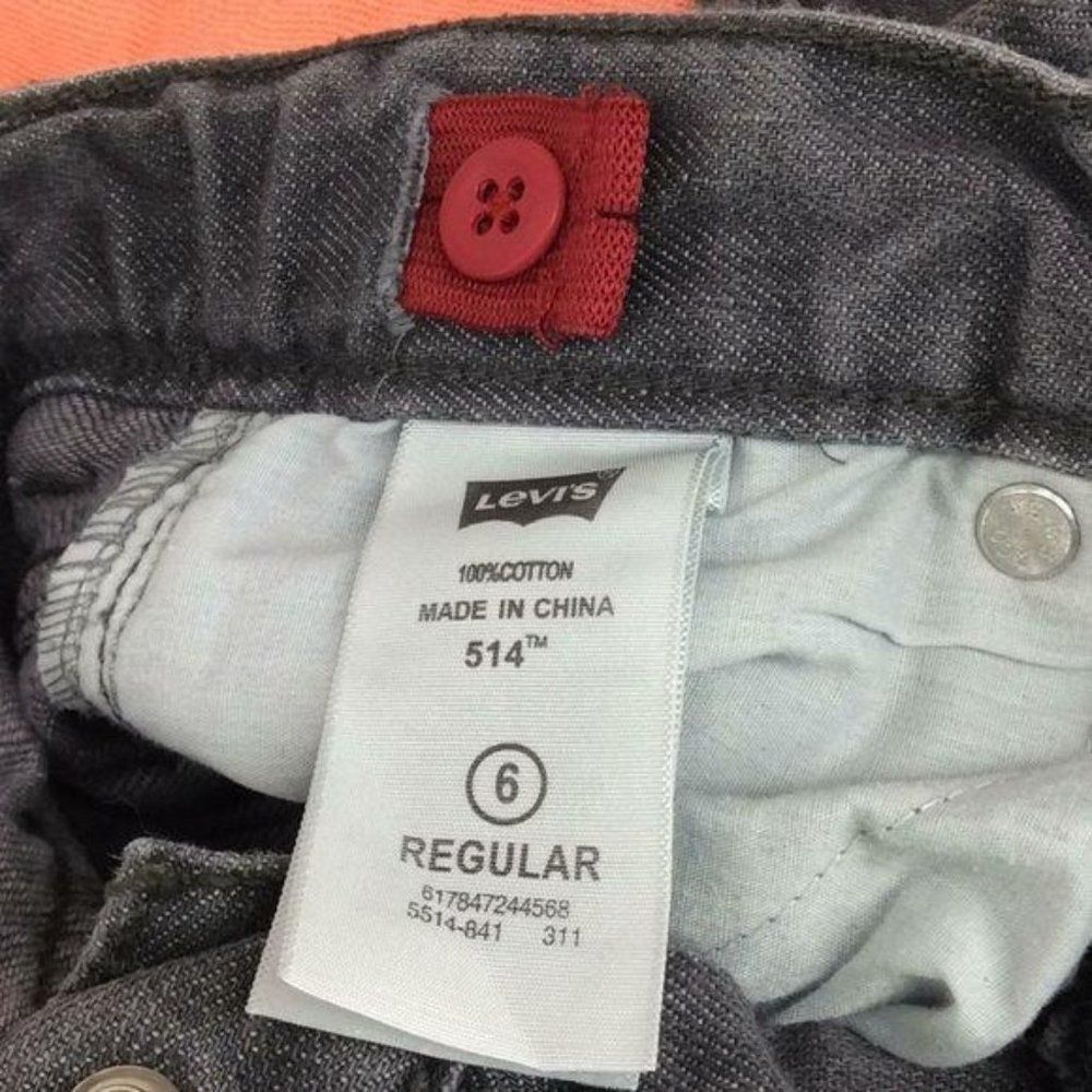 Levi's 514 Slim Straight Faded Black boys size‎ 6 regular jeans - Picture 7 of 8